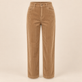 High-Waisted Straight-Leg Corduroy Pants